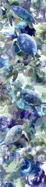 Free turtle bookmark featuring light blue turtles